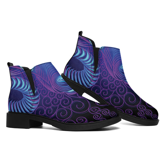 Dark Aries Zodiac Sign Print Flat Ankle Boots