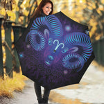 Dark Aries Zodiac Sign Print Foldable Umbrella