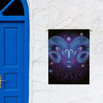 Dark Aries Zodiac Sign Print Garden Flag
