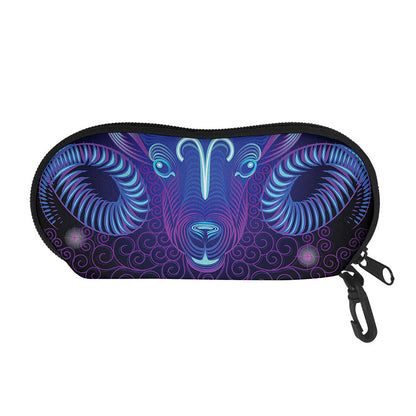 Dark Aries Zodiac Sign Print Glasses Case
