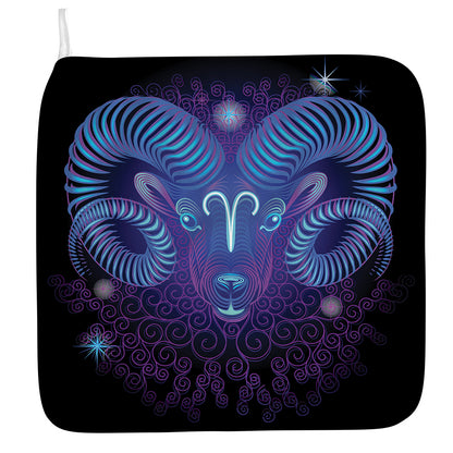 Dark Aries Zodiac Sign Print Hand Towel