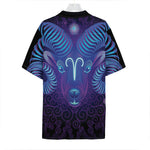 Dark Aries Zodiac Sign Print Hawaiian Shirt