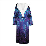 Dark Aries Zodiac Sign Print Hooded Bathrobe