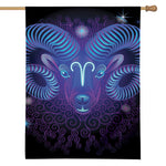 Dark Aries Zodiac Sign Print House Flag