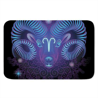 Dark Aries Zodiac Sign Print Indoor Door Mat
