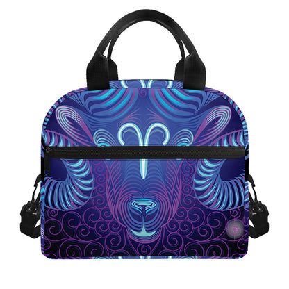 Dark Aries Zodiac Sign Print Insulated Lunch Bag