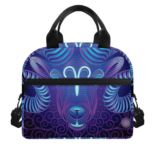 Dark Aries Zodiac Sign Print Insulated Lunch Bag