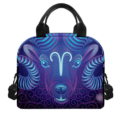 Dark Aries Zodiac Sign Print Insulated Lunch Bag