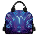Dark Aries Zodiac Sign Print Insulated Lunch Bag
