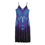 Dark Aries Zodiac Sign Print Jersey Midi Cami Dress