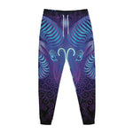 Dark Aries Zodiac Sign Print Jogger Pants