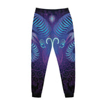 Dark Aries Zodiac Sign Print Jogger Pants