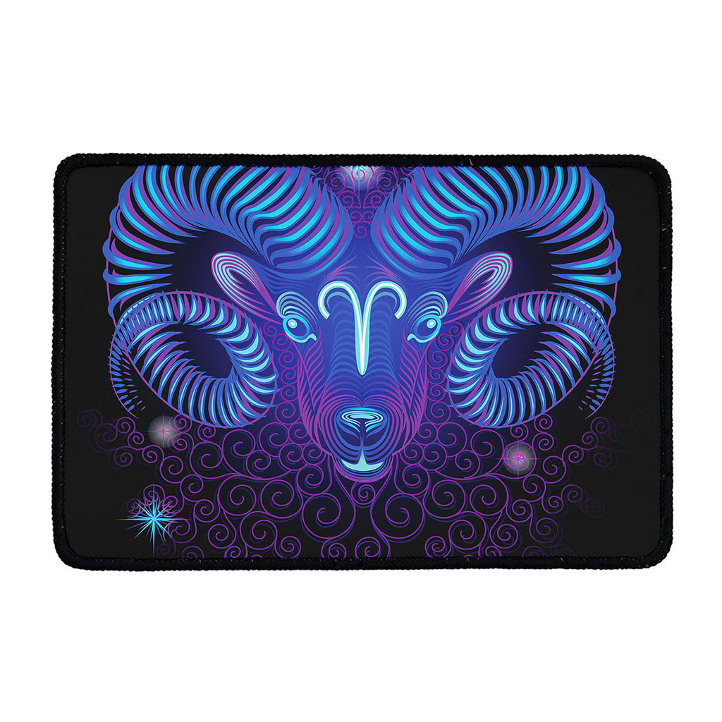 Dark Aries Zodiac Sign Print Kitchen Mat