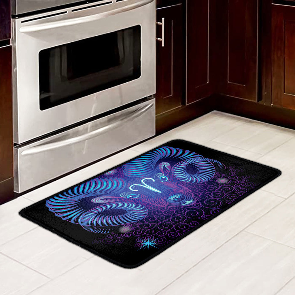 Dark Aries Zodiac Sign Print Kitchen Mat