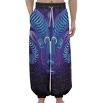 Dark Aries Zodiac Sign Print Lantern Pants