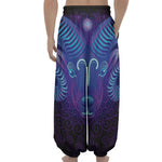 Dark Aries Zodiac Sign Print Lantern Pants