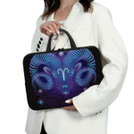 Dark Aries Zodiac Sign Print Laptop Sleeve With Handle
