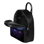 Dark Aries Zodiac Sign Print Leather Backpack