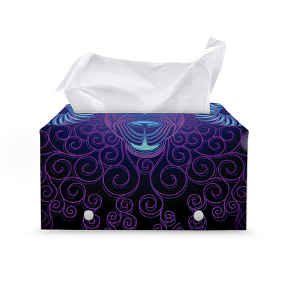 Dark Aries Zodiac Sign Print Leather Tissue Box Cover