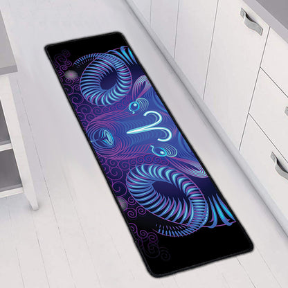 Dark Aries Zodiac Sign Print Long Kitchen Mat