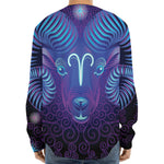 Dark Aries Zodiac Sign Print Long Sleeve Baseball Jersey