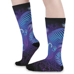Dark Aries Zodiac Sign Print Long Socks