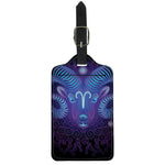 Dark Aries Zodiac Sign Print Luggage Tag