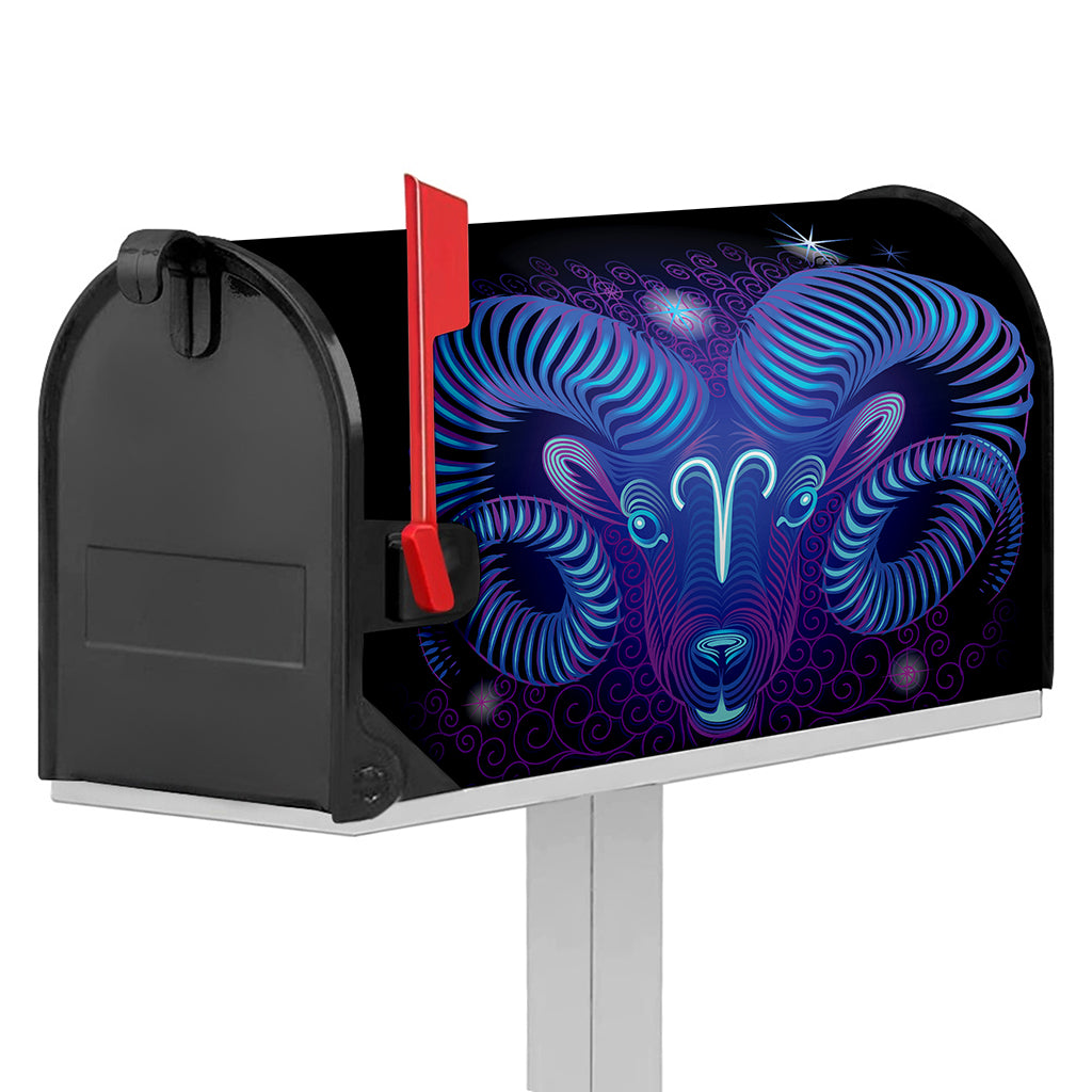 Dark Aries Zodiac Sign Print Mailbox Cover