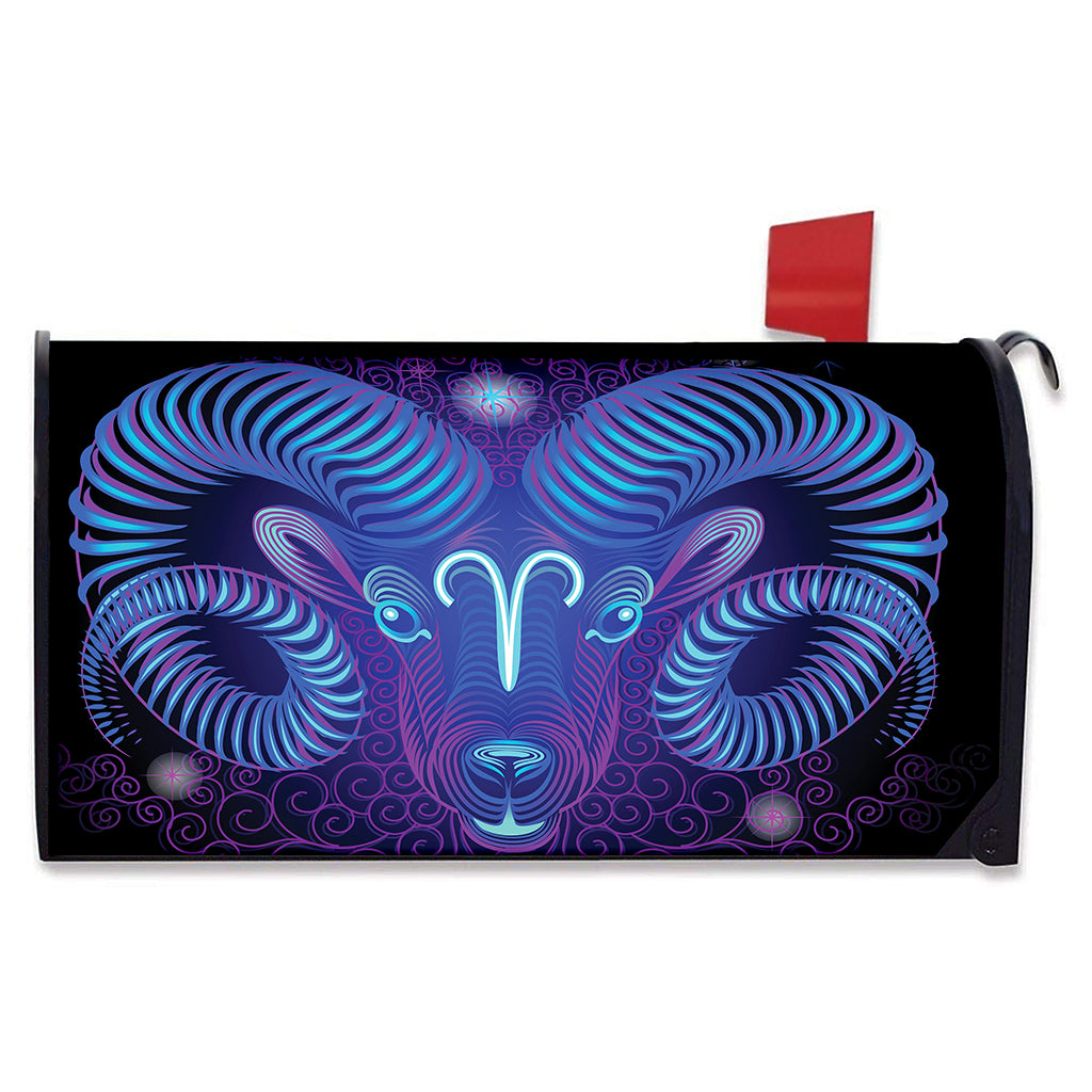 Dark Aries Zodiac Sign Print Mailbox Cover
