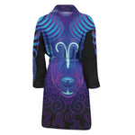 Dark Aries Zodiac Sign Print Men's Bathrobe