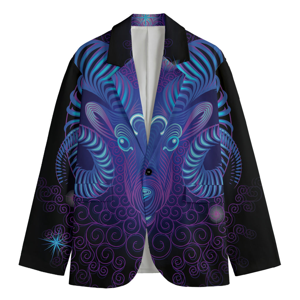 Dark Aries Zodiac Sign Print Men's Blazer