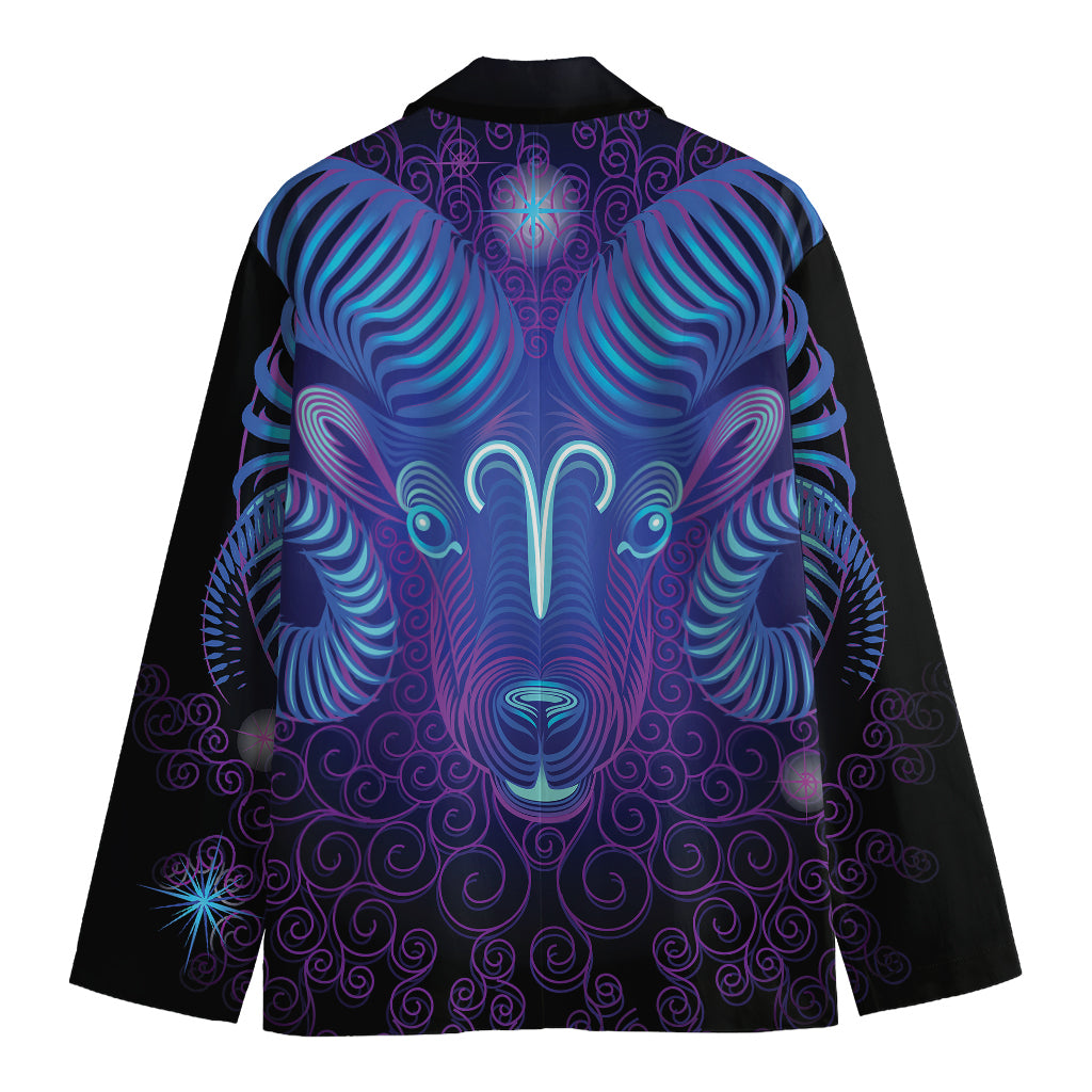 Dark Aries Zodiac Sign Print Men's Blazer