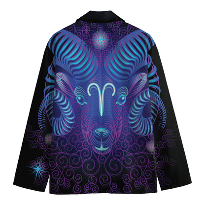Dark Aries Zodiac Sign Print Men's Blazer