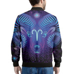 Dark Aries Zodiac Sign Print Men's Bomber Jacket