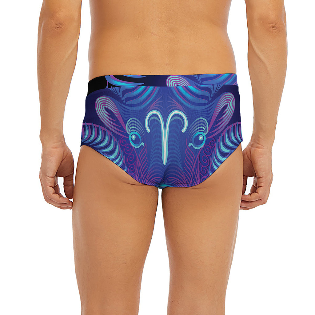 Dark Aries Zodiac Sign Print Men's Briefs