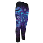 Dark Aries Zodiac Sign Print Men's Compression Pants