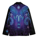 Dark Aries Zodiac Sign Print Men's Cotton Blazer