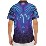 Dark Aries Zodiac Sign Print Men's Deep V-Neck Shirt