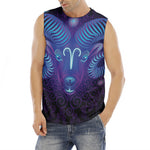 Dark Aries Zodiac Sign Print Men's Fitness Tank Top