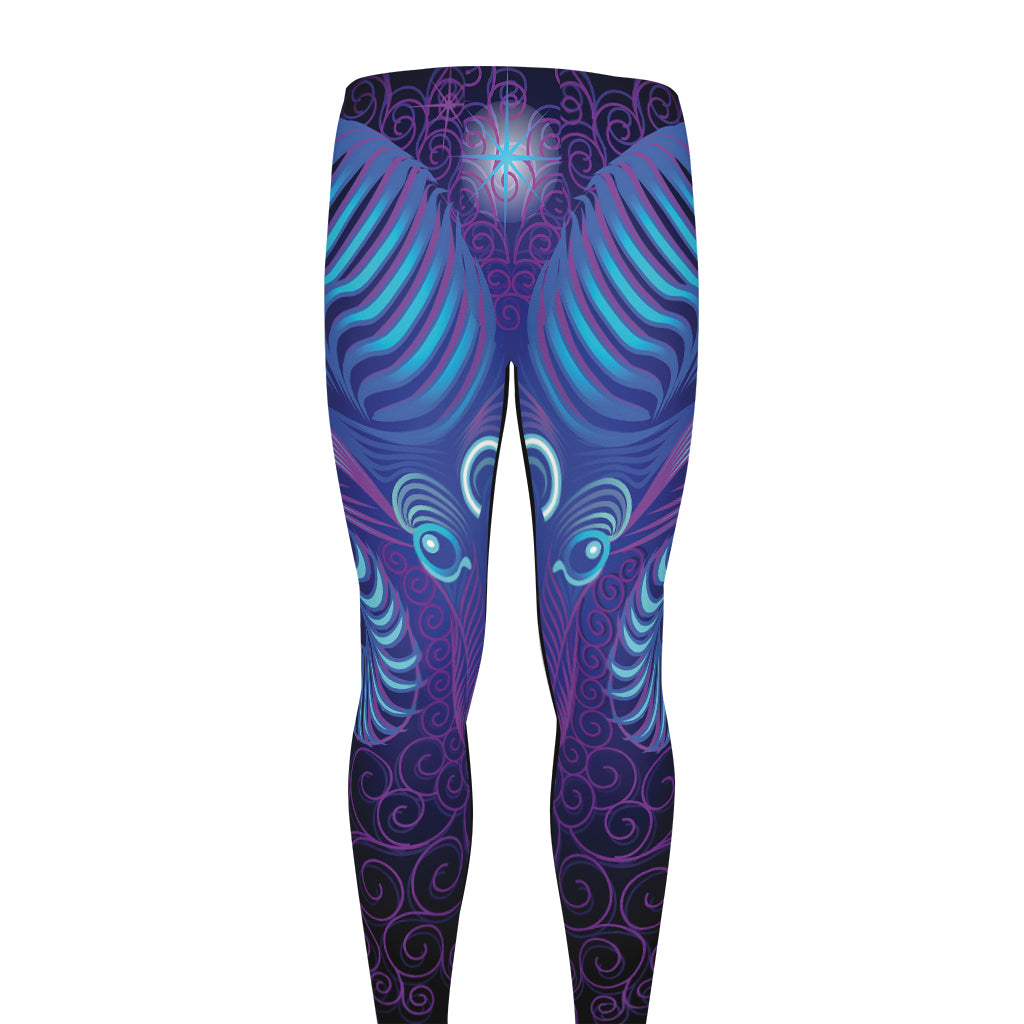 Dark Aries Zodiac Sign Print Men's leggings