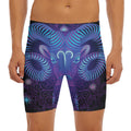 Dark Aries Zodiac Sign Print Men's Long Boxer Briefs