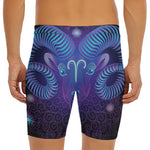Dark Aries Zodiac Sign Print Men's Long Boxer Briefs