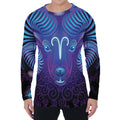 Dark Aries Zodiac Sign Print Men's Long Sleeve T-Shirt