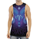 Dark Aries Zodiac Sign Print Men's Muscle Tank Top