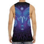 Dark Aries Zodiac Sign Print Men's Muscle Tank Top