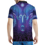 Dark Aries Zodiac Sign Print Men's Polo Shirt