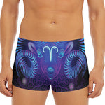 Dark Aries Zodiac Sign Print Men's Short Boxer Briefs
