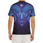 Dark Aries Zodiac Sign Print Men's Short Sleeve Rash Guard