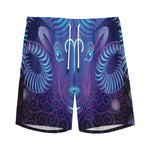 Dark Aries Zodiac Sign Print Men's Sports Shorts