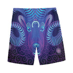 Dark Aries Zodiac Sign Print Men's Sports Shorts